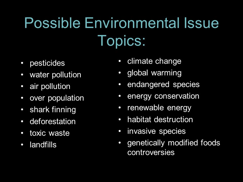 topics related to environmental issues