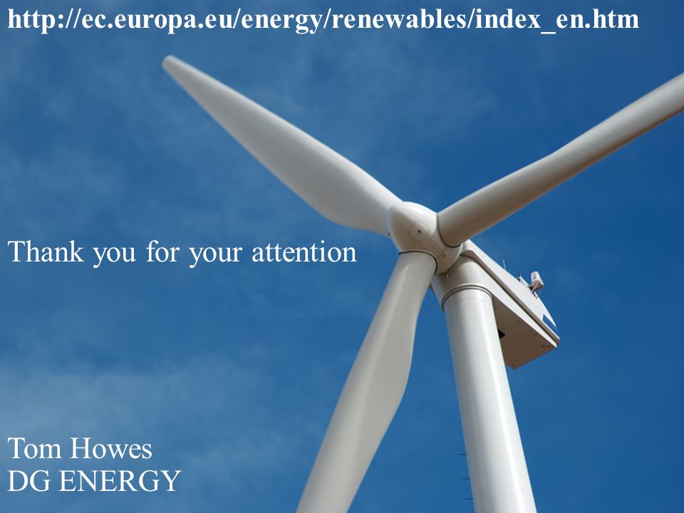 12   Thank you for your attention Tom Howes DG ENERGY
