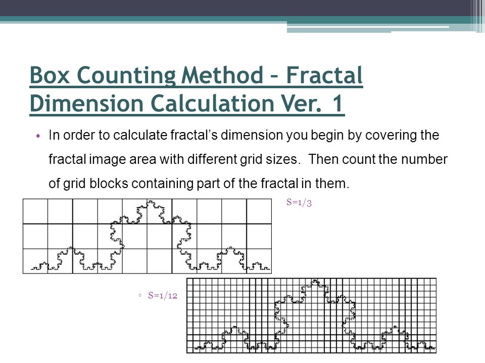 Ravid Rodney Or Maltabashi Outlines What is Fractal? History Fractal  dimension Box Counting Method Fractal dimension Calculations: - ppt download