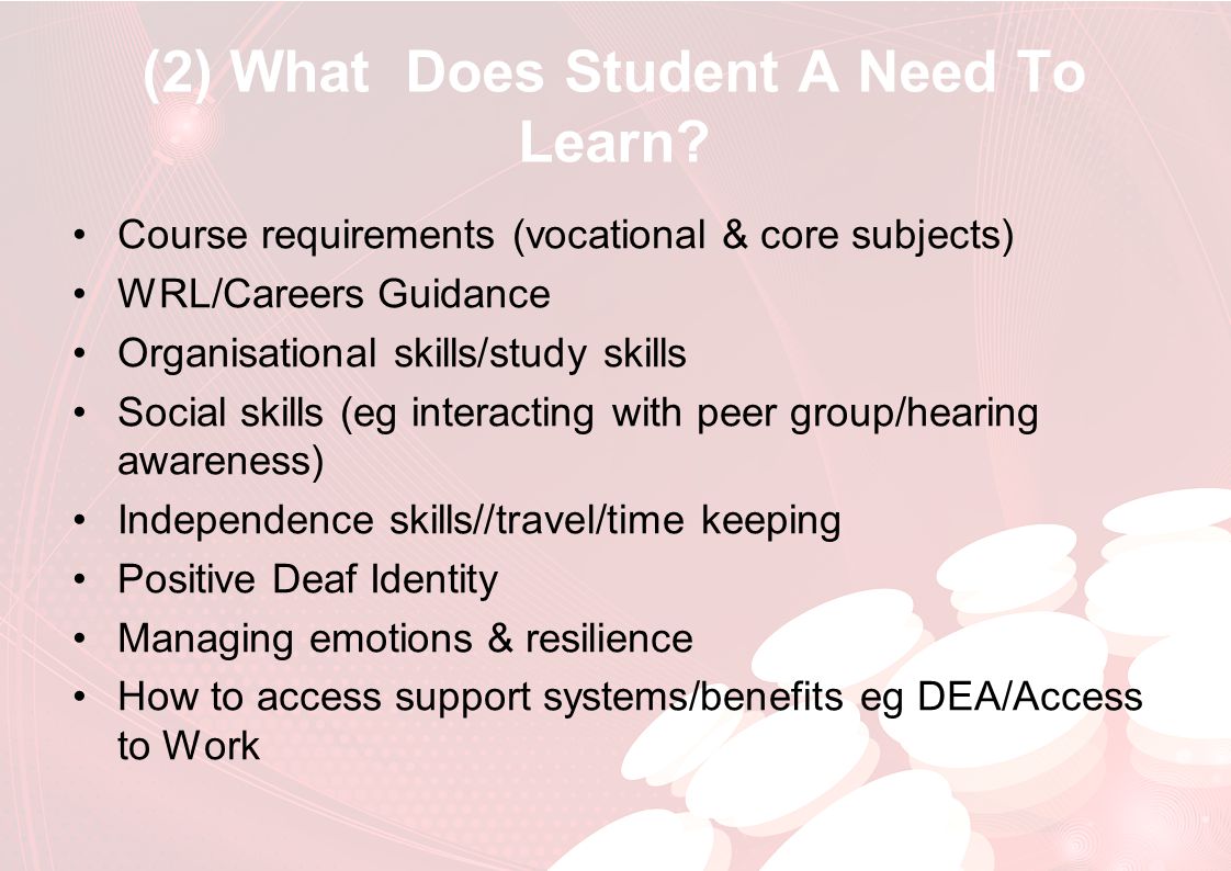 (2) What Does Student A Need To Learn.