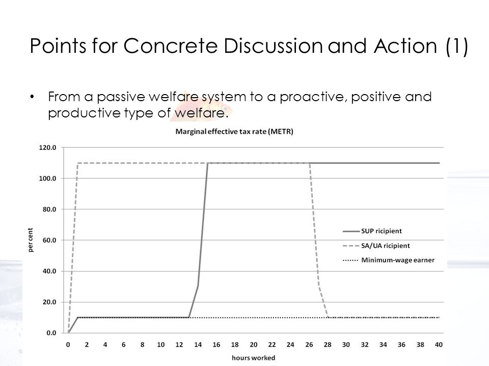 Points for Concrete Discussion and Action (1) From a passive welfare system to a proactive, positive and productive type of welfare.