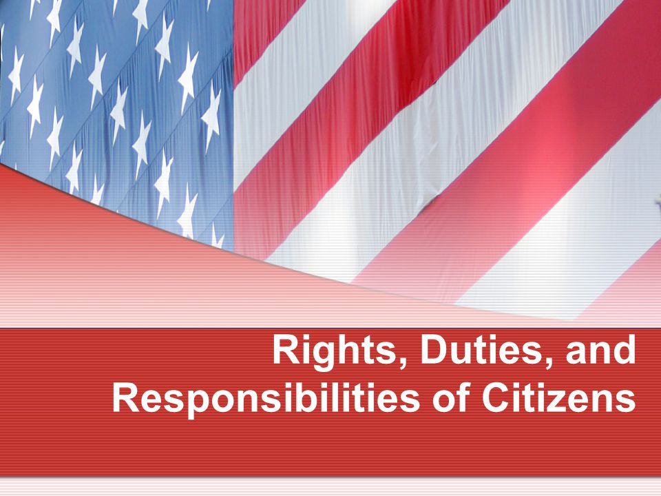 Rights, Duties, and Responsibilities of Citizens