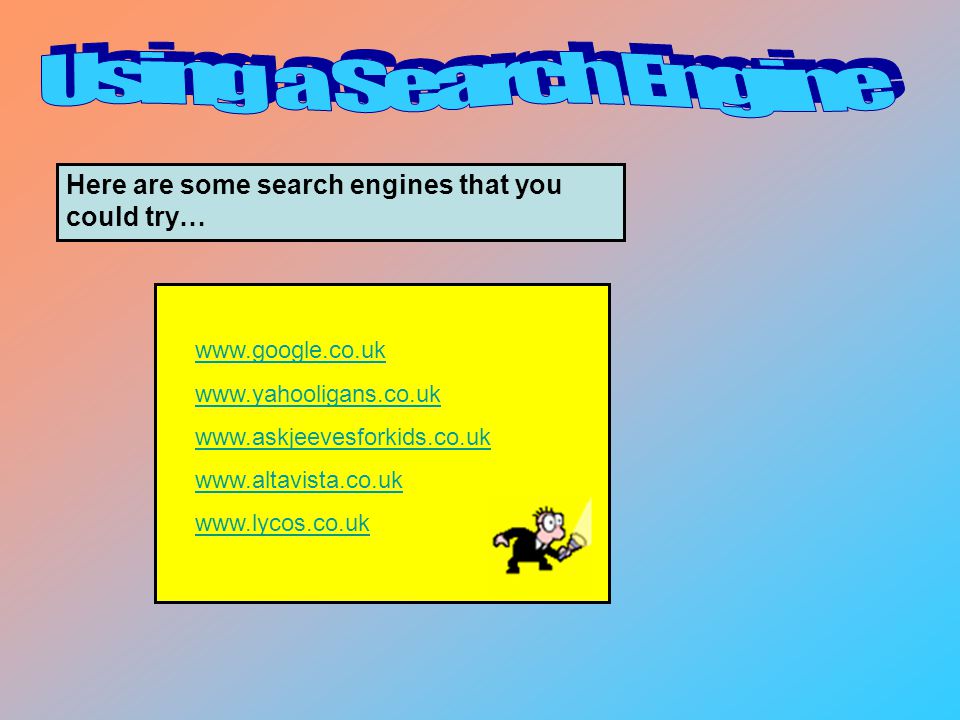 Here are some search engines that you could try…
