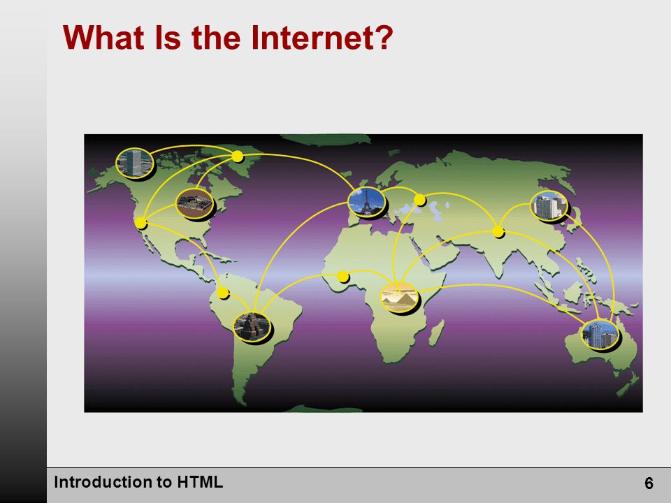 Introduction to HTML 6 What Is the Internet