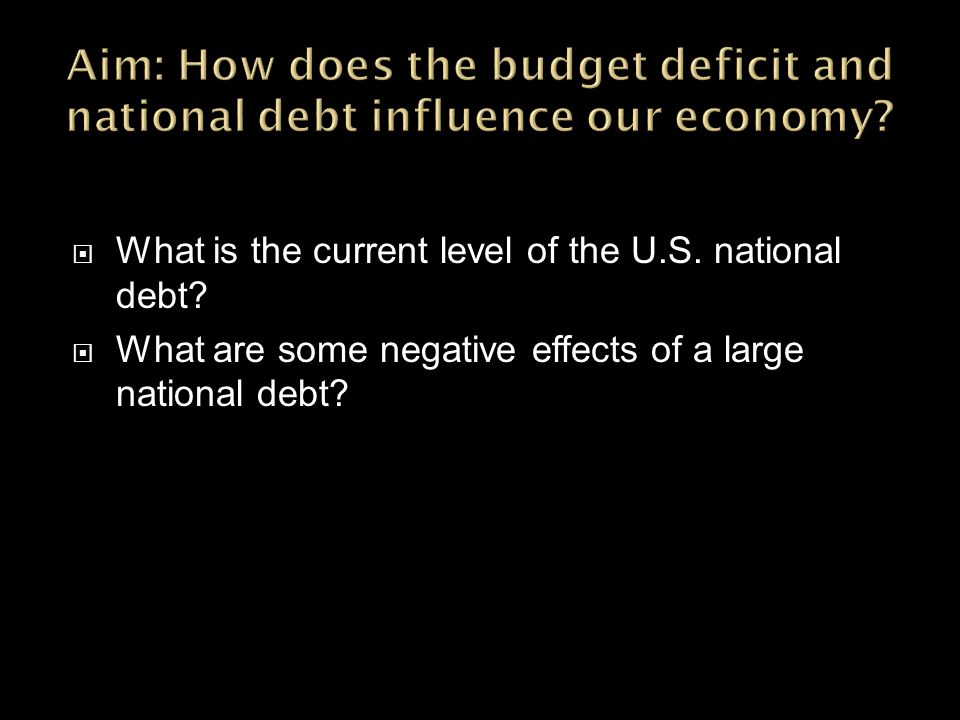  What is the current level of the U.S. national debt.