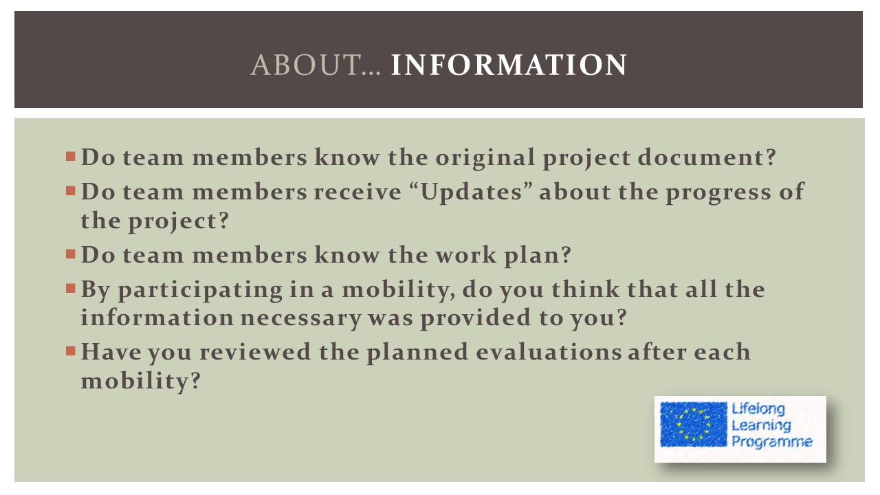 Do team members know the original project document.