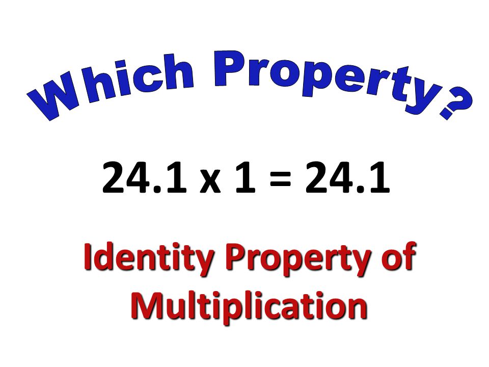 24.1 x 1 = 24.1 Identity Property of Multiplication