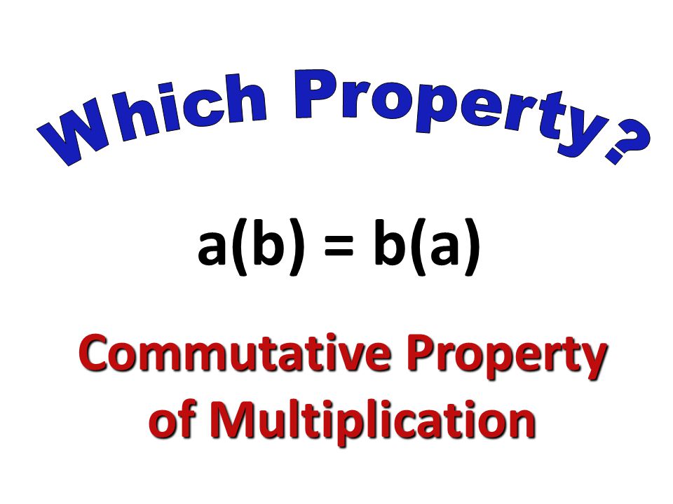 a(b) = b(a) Commutative Property of Multiplication