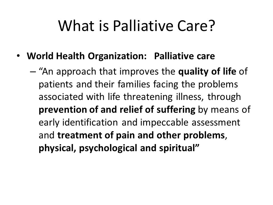 What is Palliative Care.