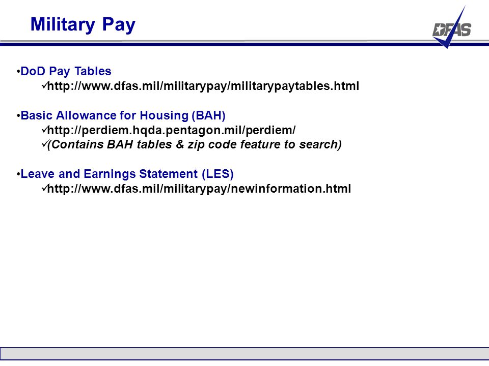 Dfas Mil Military Members Pay Entitlements Charts