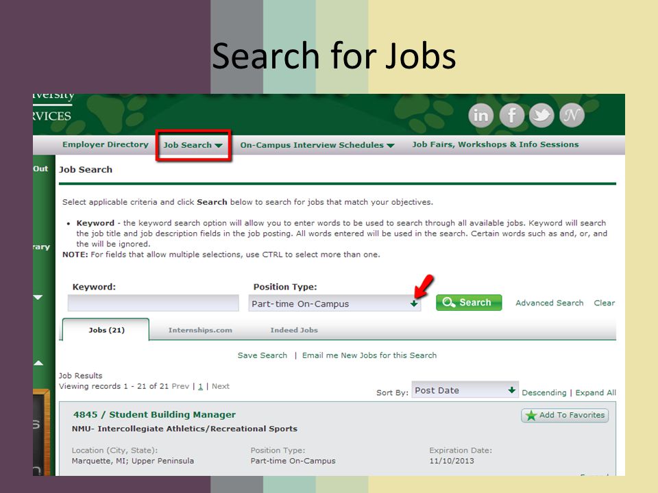 Search for Jobs