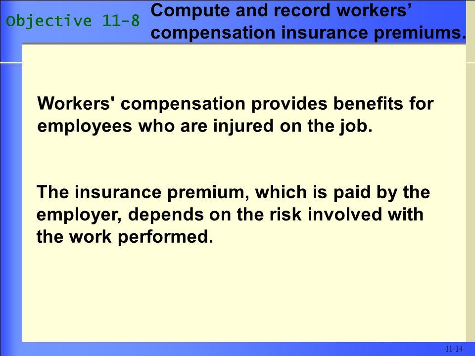 Workers compensation provides benefits for employees who are injured on the job.