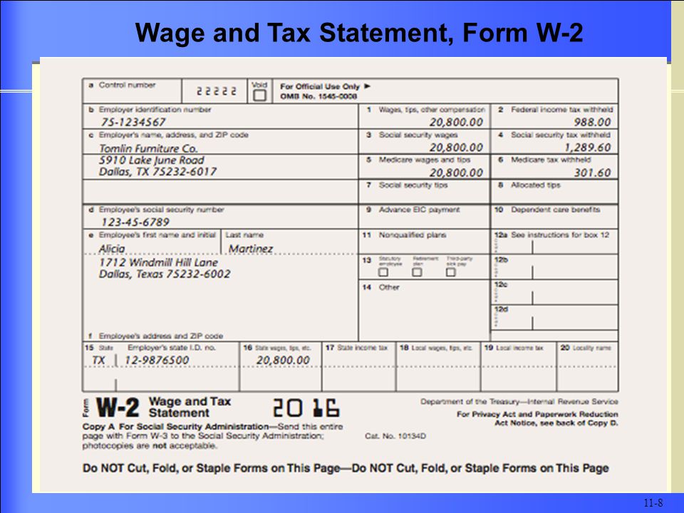 Wage and Tax Statement, Form W