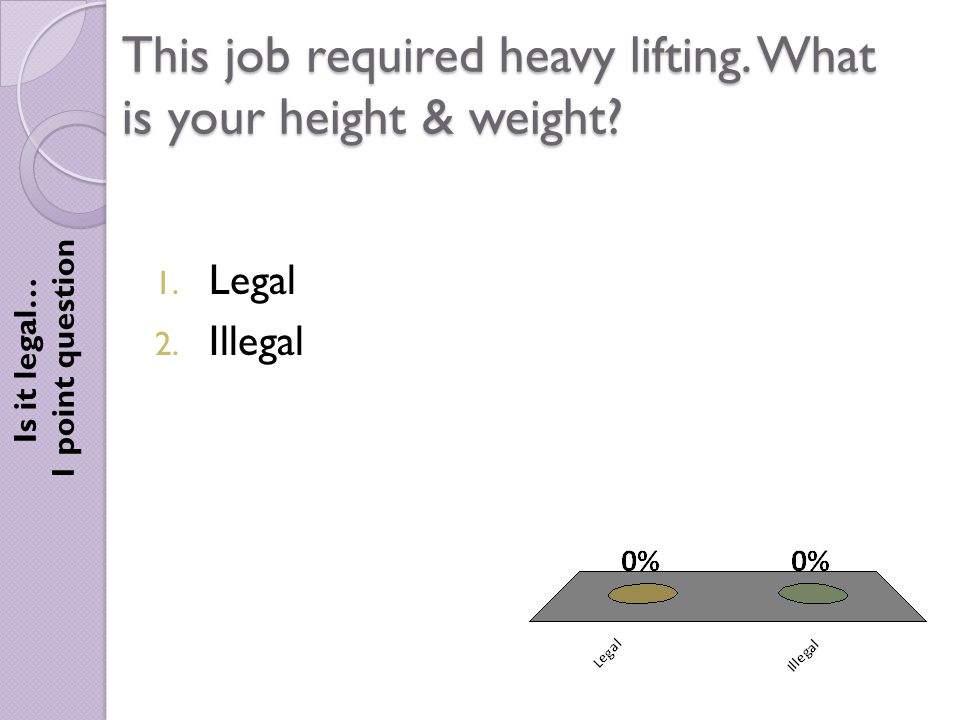 This job required heavy lifting. What is your height & weight.