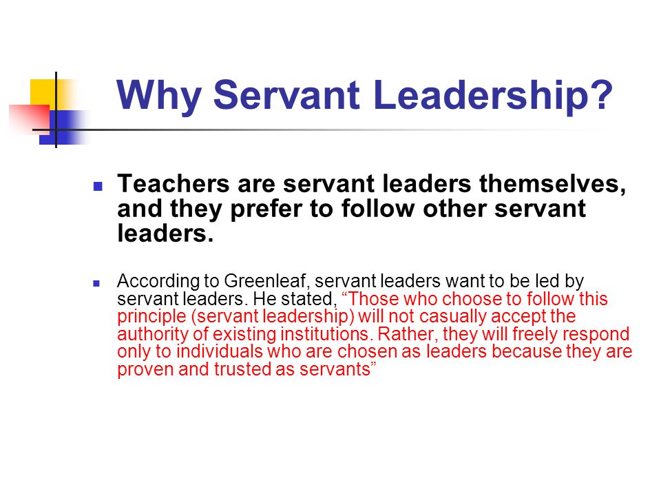 Teachers as Servant Leaders