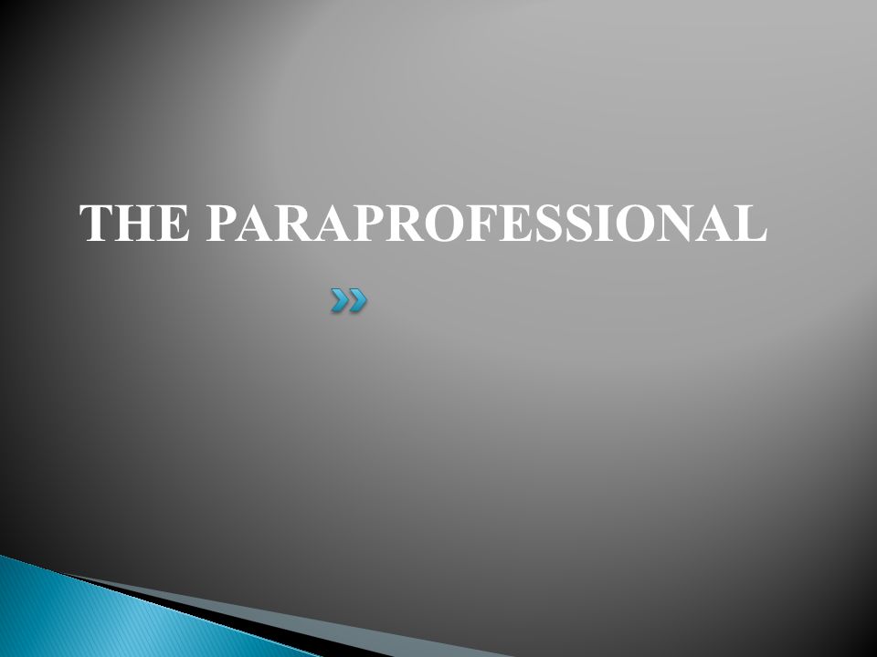 THE PARAPROFESSIONAL