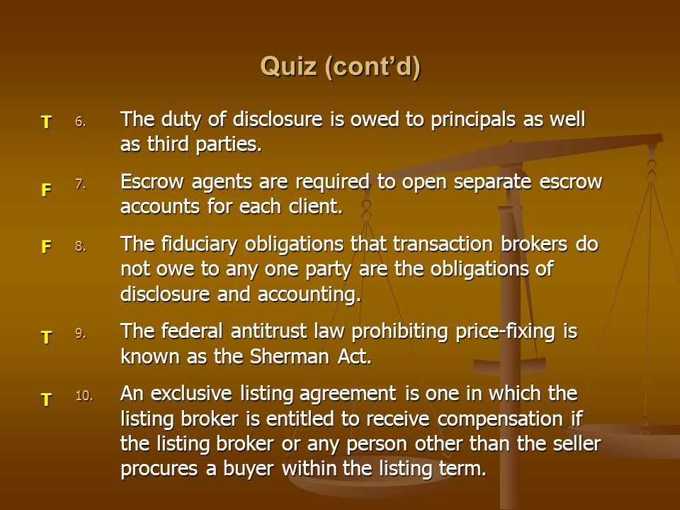 6. The duty of disclosure is owed to principals as well as third parties.