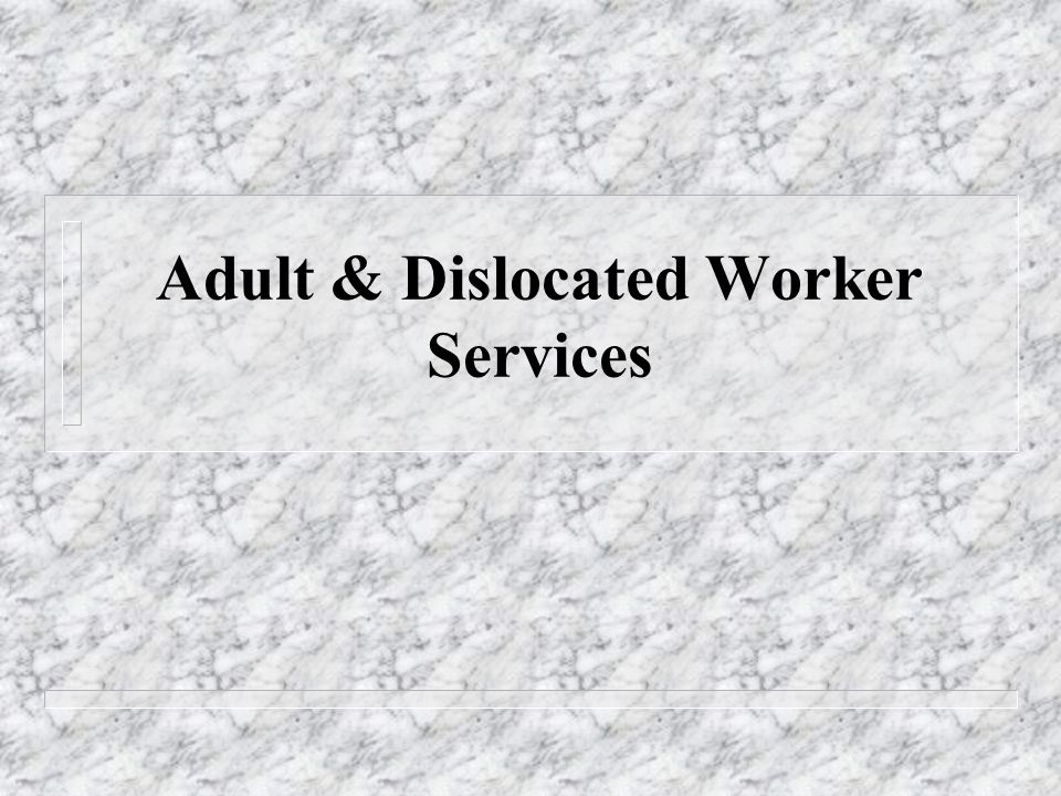 Adult & Dislocated Worker Services