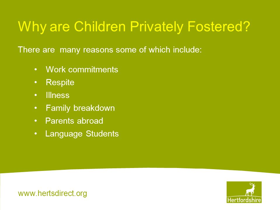 Why are Children Privately Fostered.