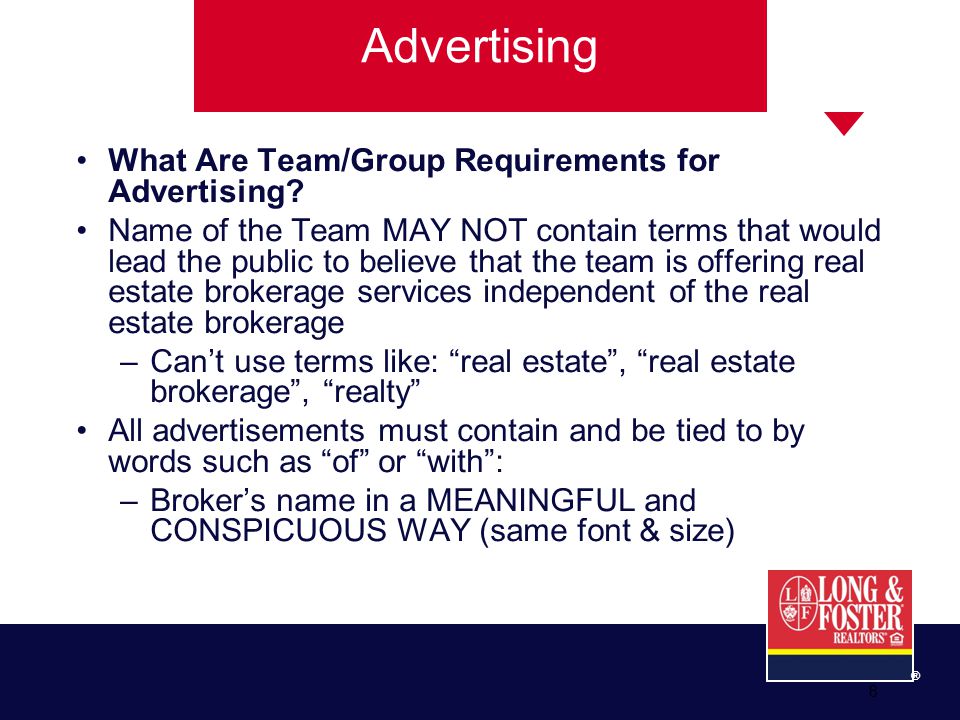 ® 8 What Are Team/Group Requirements for Advertising.