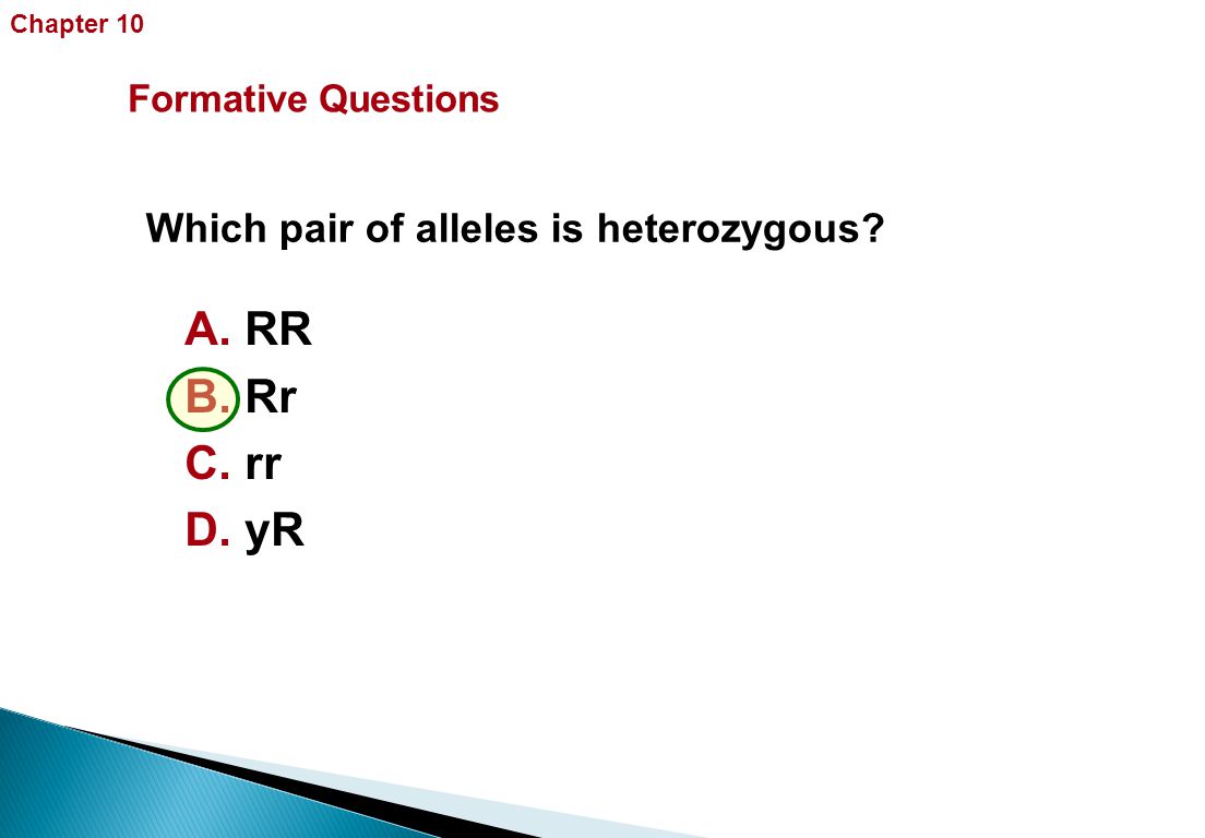 Which pair of alleles is heterozygous. Sexual Reproduction and Genetics A.