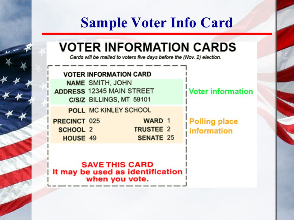 Sample Voter Info Card