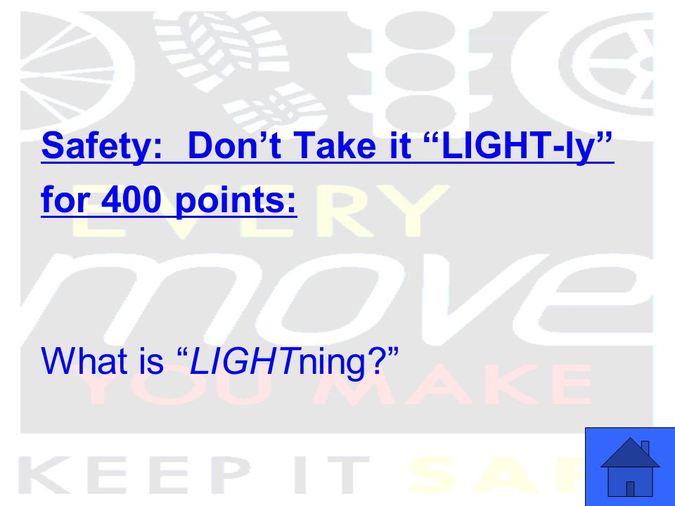 Safety: Don’t Take it LIGHT-ly for 400 points: What is LIGHTning