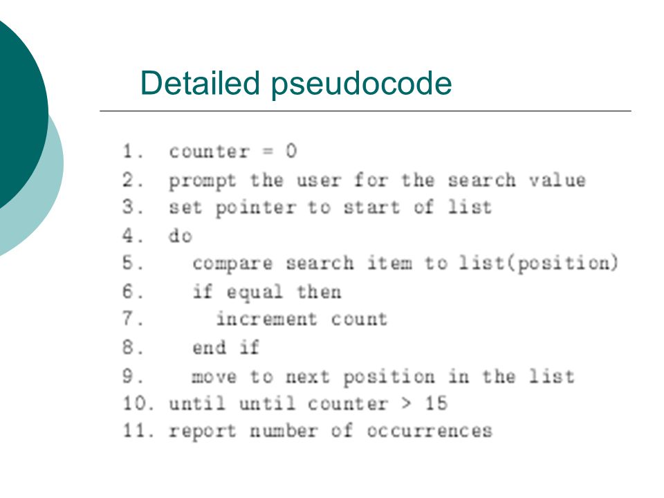 Detailed pseudocode