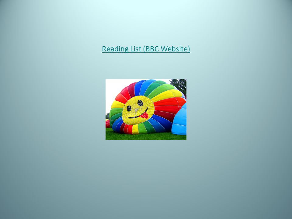 Reading List (BBC Website)
