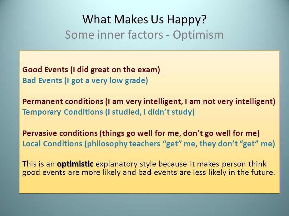 What Makes Us Happy.
