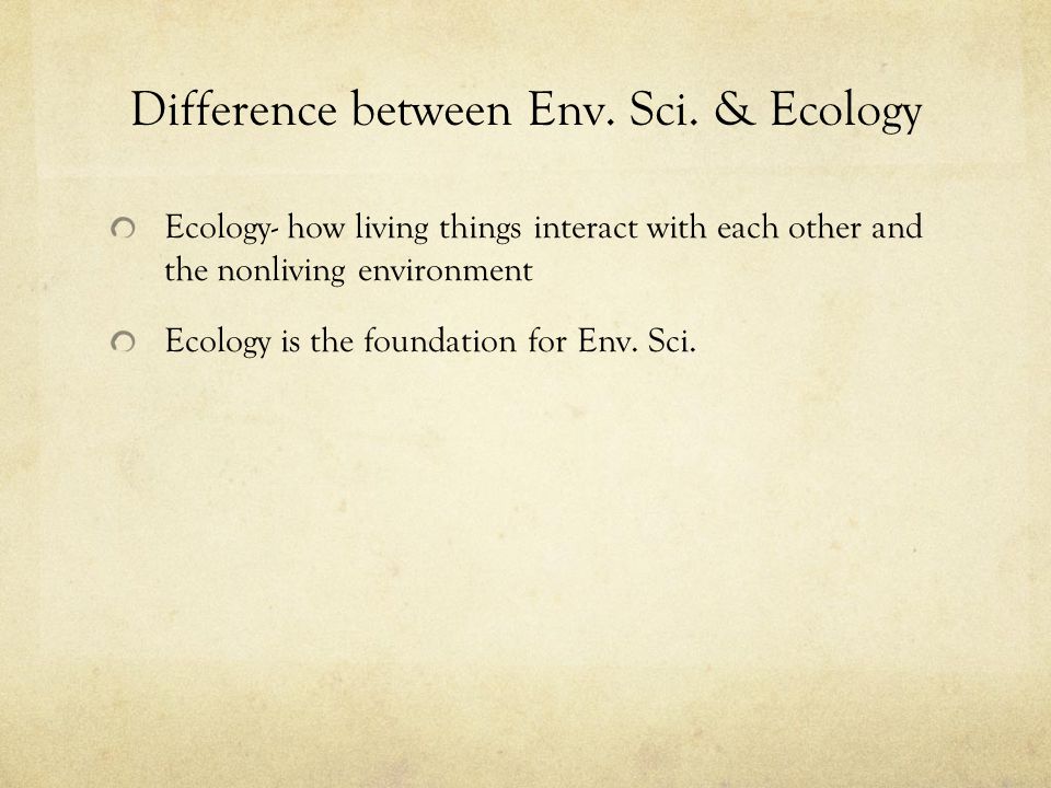 Difference between Env. Sci.