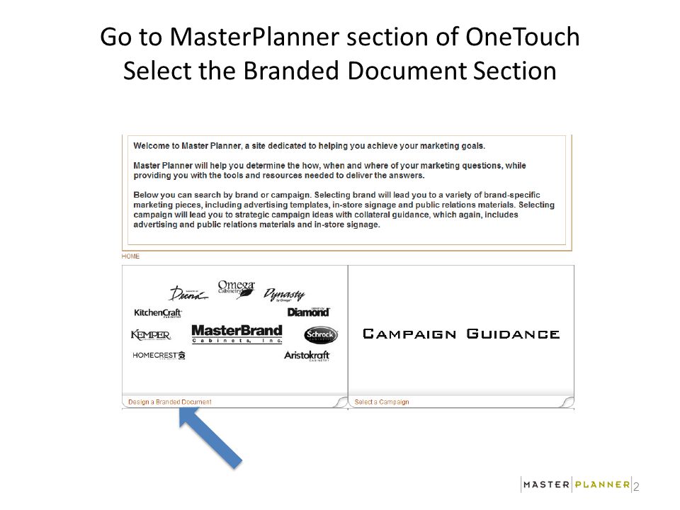 Master Planner Overview Start An Campaign Go To Masterplanner