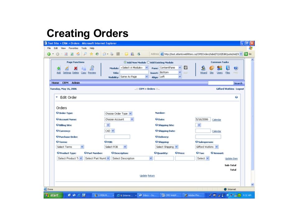 Creating Orders