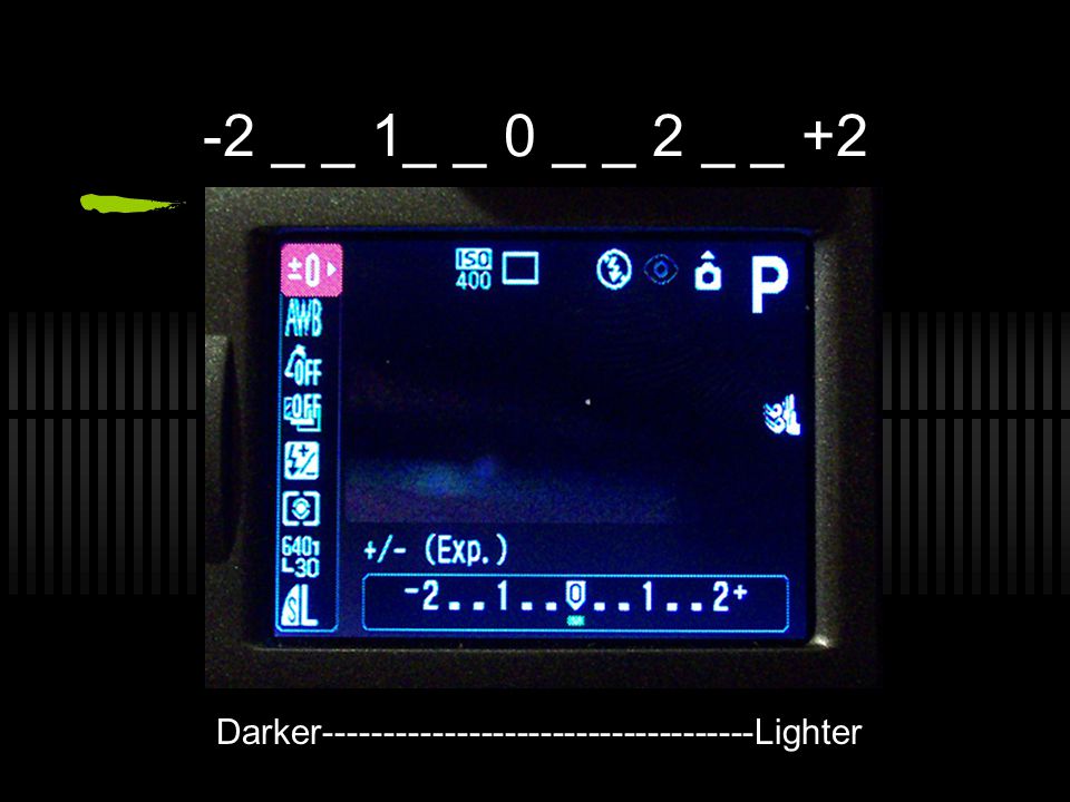 -2 _ _ 1_ _ 0 _ _ 2 _ _ +2 Darker Lighter