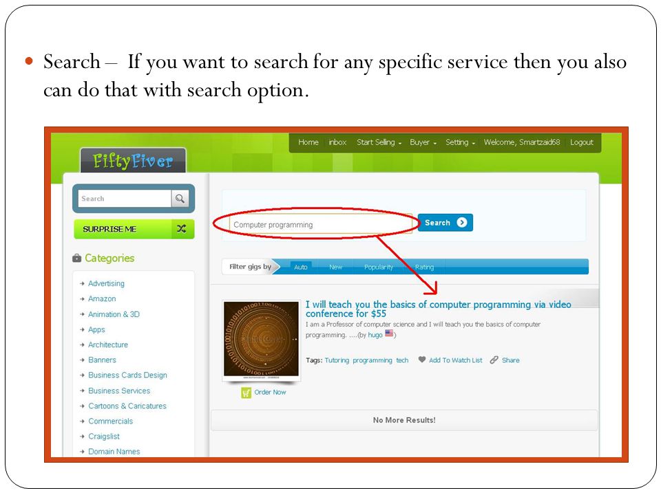 Search – If you want to search for any specific service then you also can do that with search option.