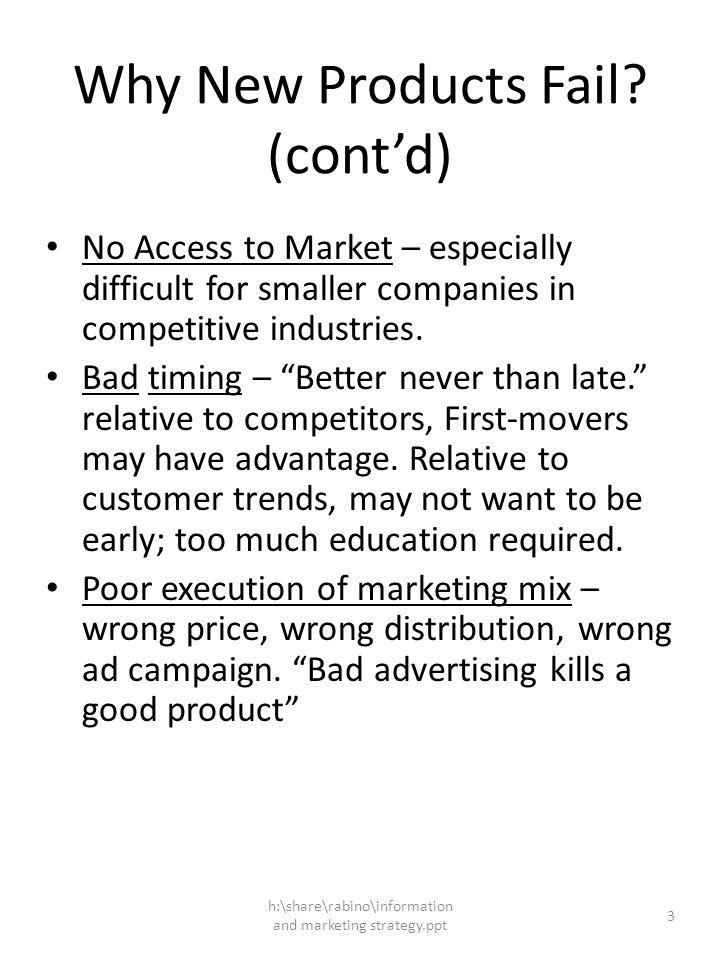 h share rabino information and marketing strategy ppt 1 why new ppt fail