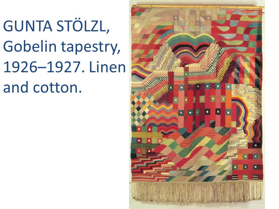 GUNTA STÖLZL, Gobelin tapestry, 1926–1927. Linen and cotton.