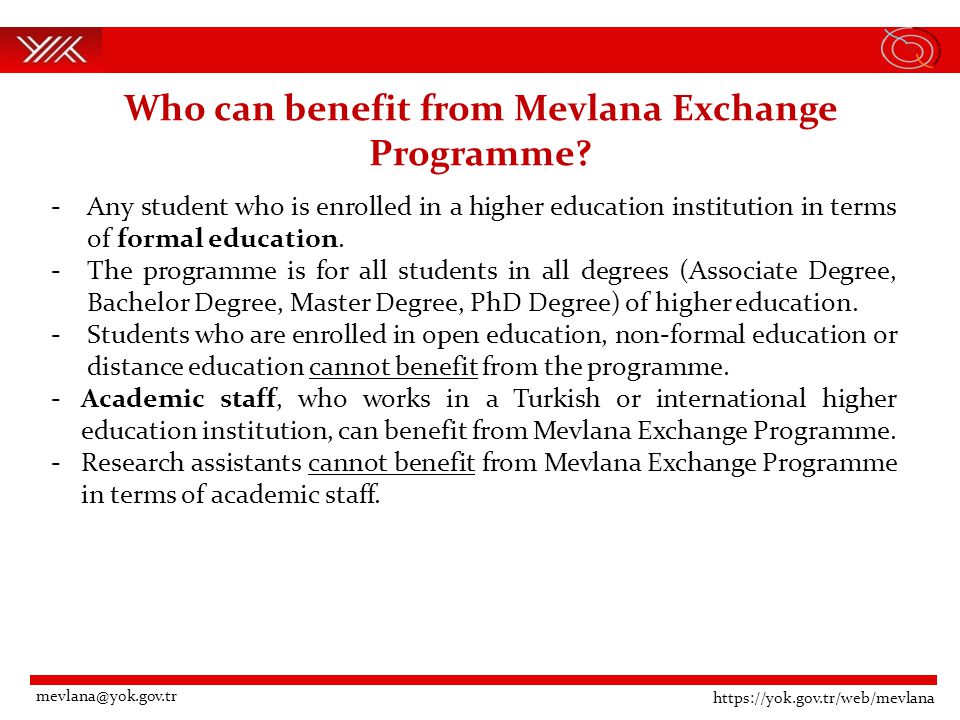 Who can benefit from Mevlana Exchange Programme.