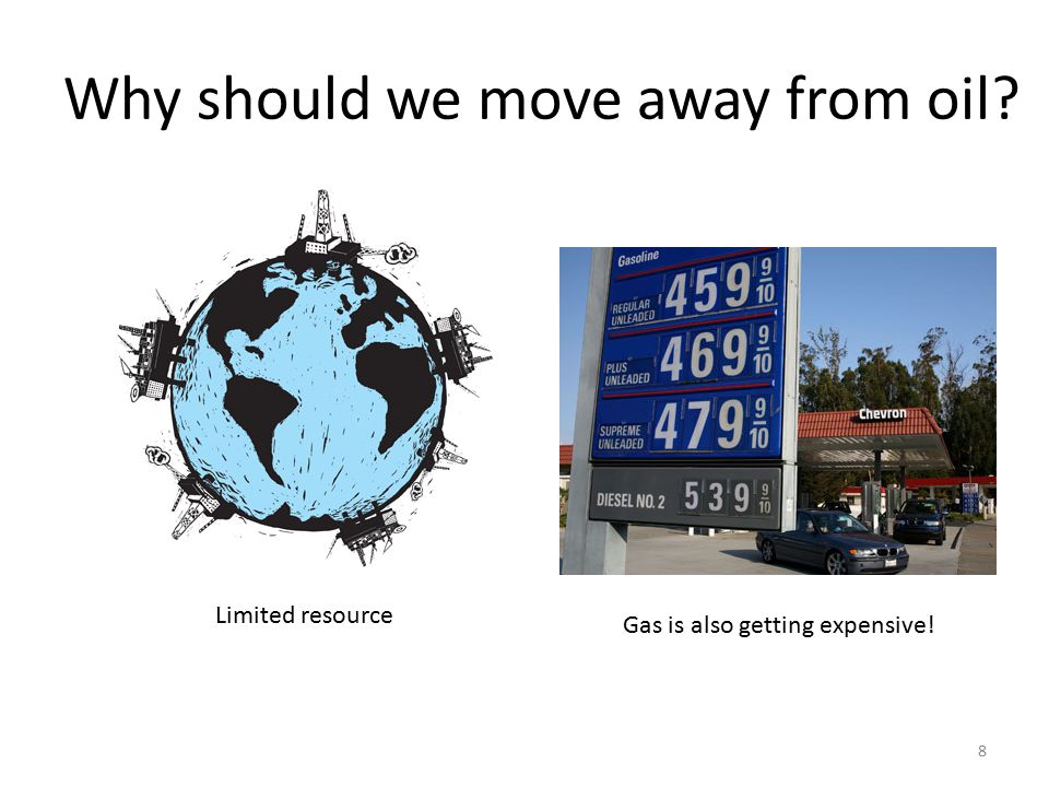Why should we move away from oil 8 Limited resource Gas is also getting expensive!