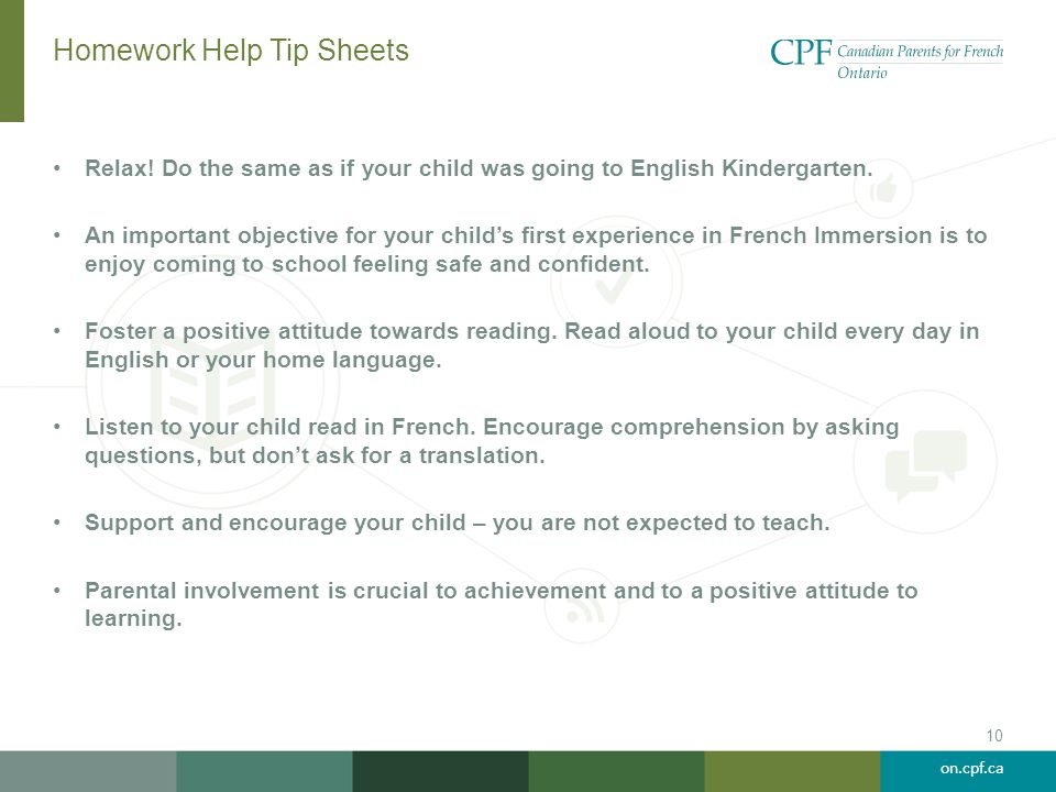 on.cpf.ca Homework Help Tip Sheets Relax.