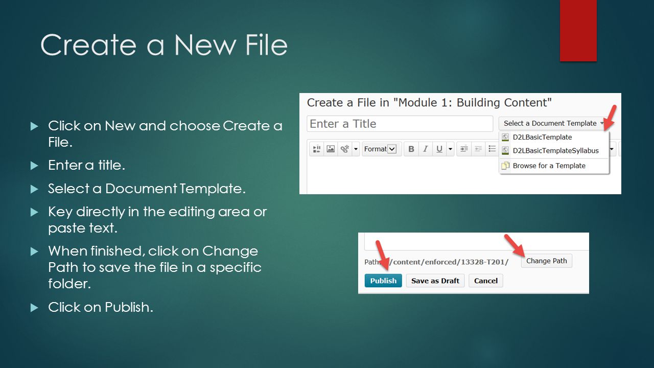 Create a New File  Click on New and choose Create a File.