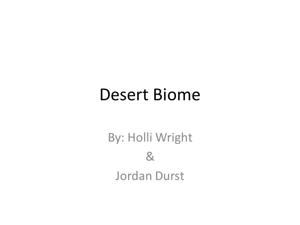 Desert Biome By: Holli Wright & Jordan Durst