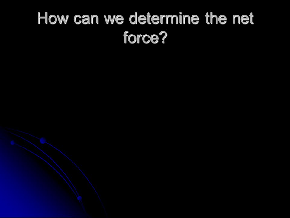How can we determine the net force