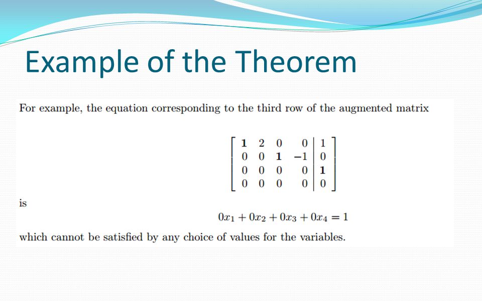 Example of the Theorem