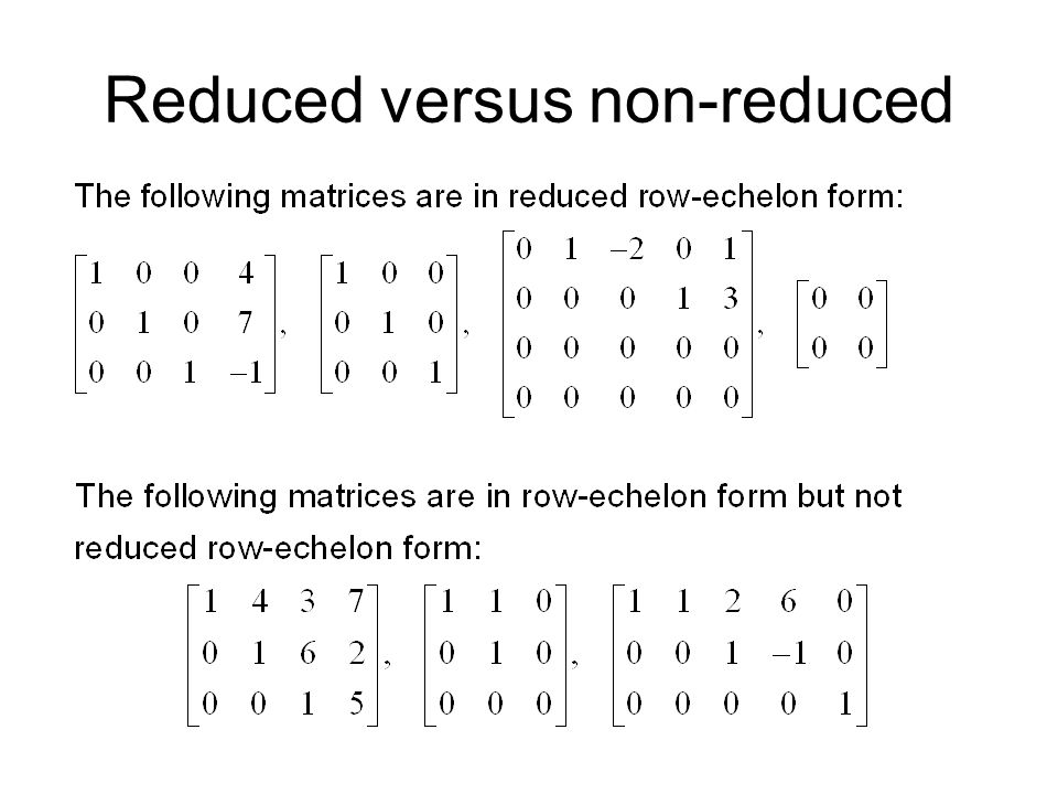 Reduced versus non-reduced