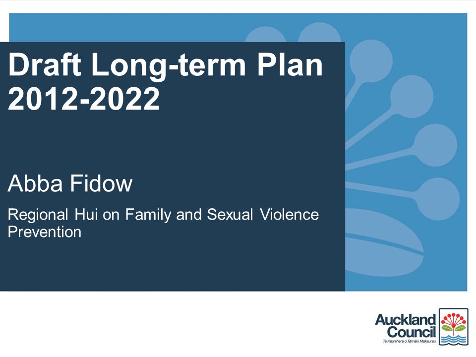 Draft Long-term Plan Abba Fidow Regional Hui on Family and Sexual Violence Prevention