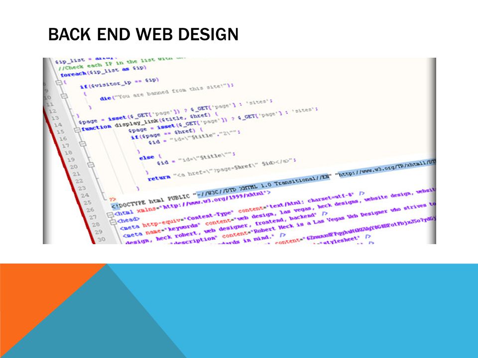 BACK END WEB DESIGN