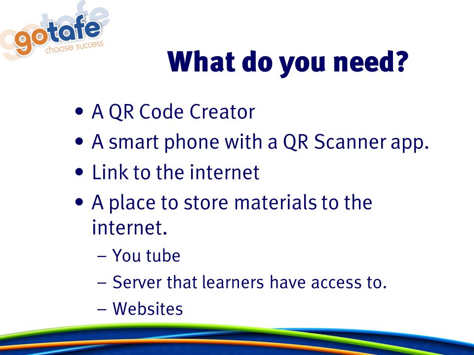 What do you need. A QR Code Creator A smart phone with a QR Scanner app.