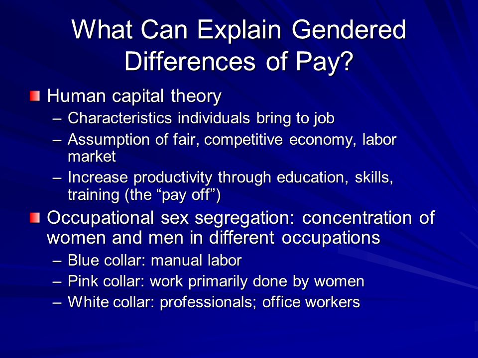 What Can Explain Gendered Differences of Pay.