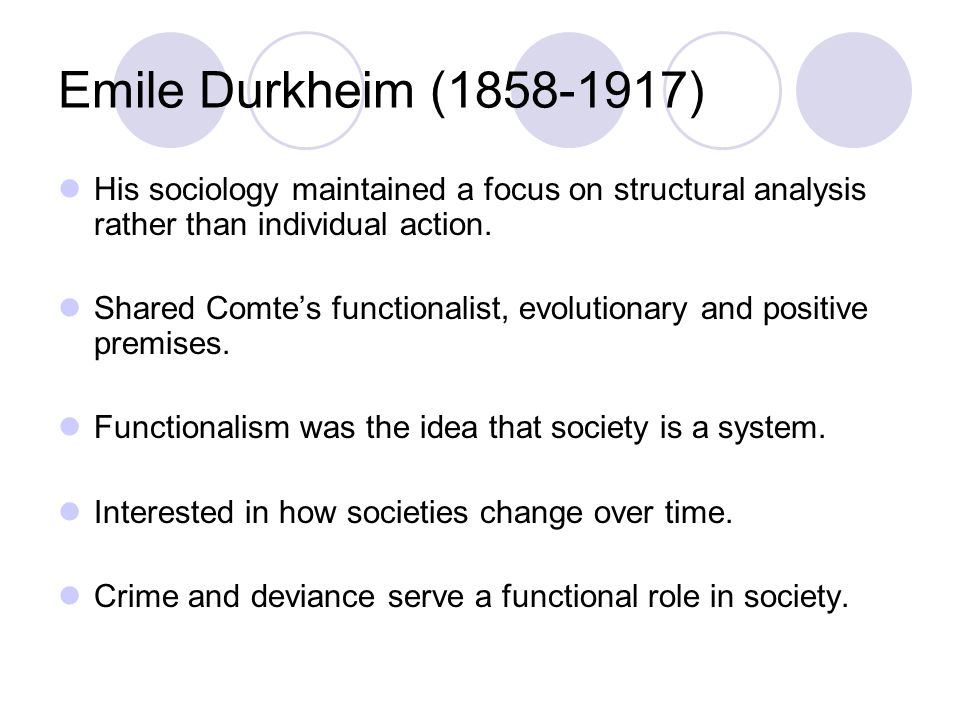 functionalism theory by emile durkheim